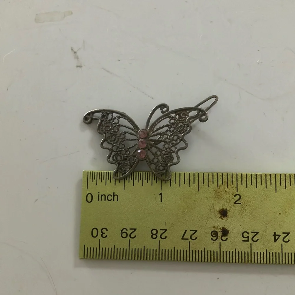 FINAL MARKDOWN Vintage filigree butterfly barrette